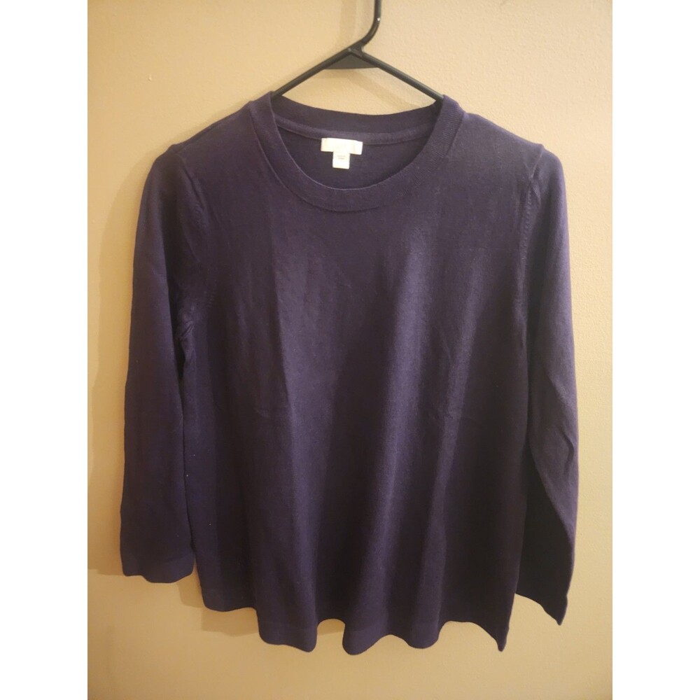 J. Jill Women's Sweater Lightweight Long Sleeve Purple Size Medium Petite MP